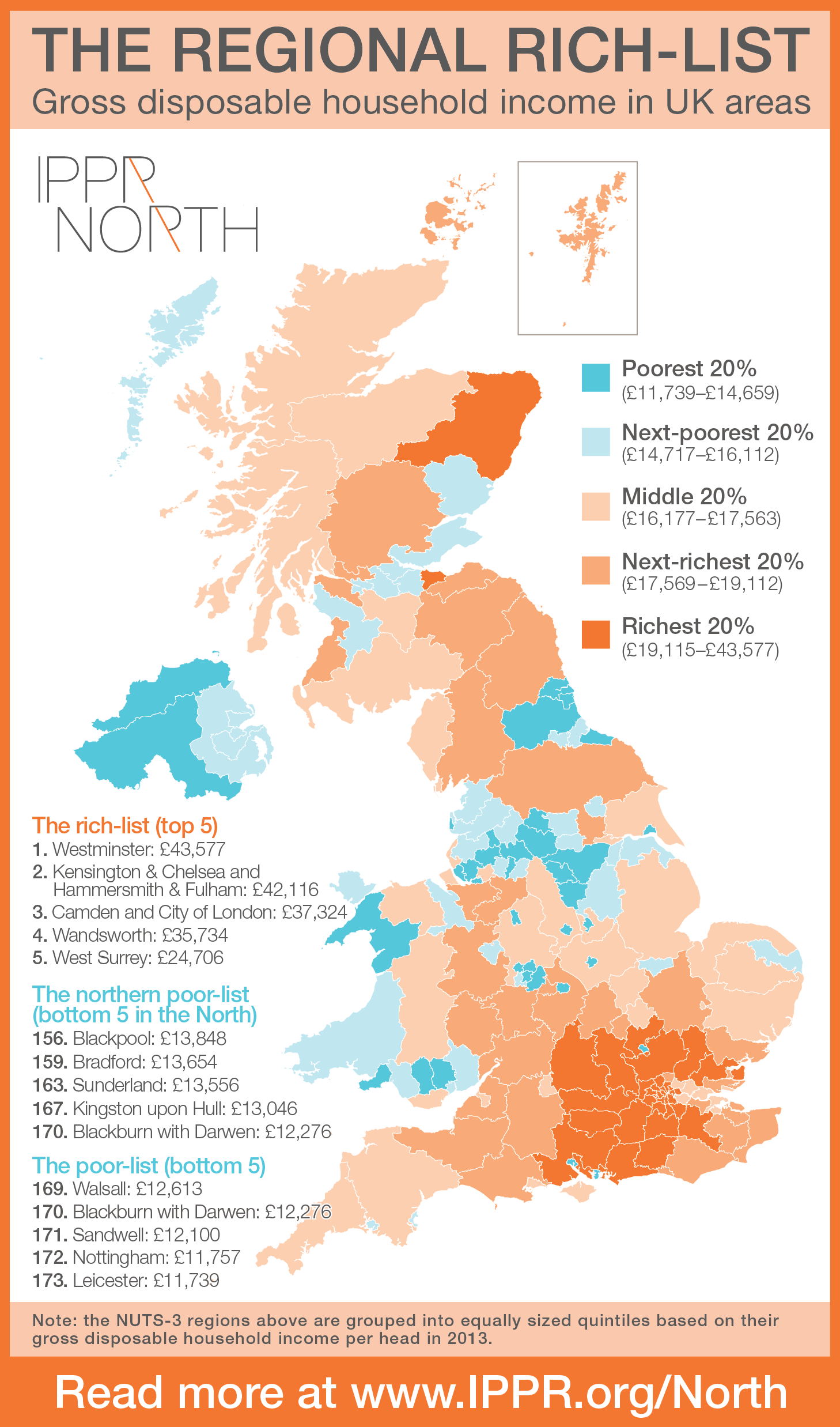 Map: gross disposable household income in UK areas