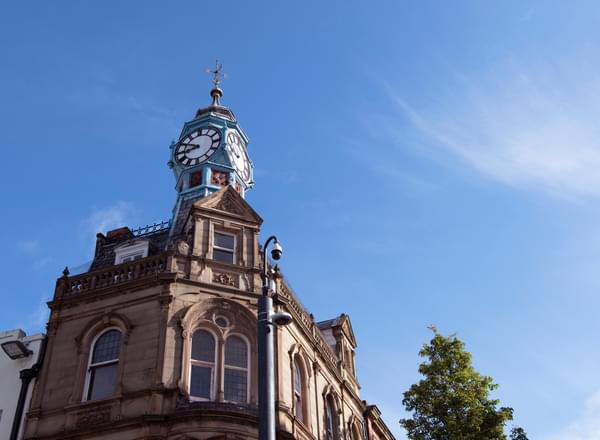 Doncaster town centre clock tower