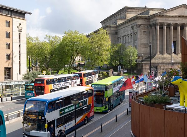 Queen Square Bus Station on Hood Street in Liverpool city centre