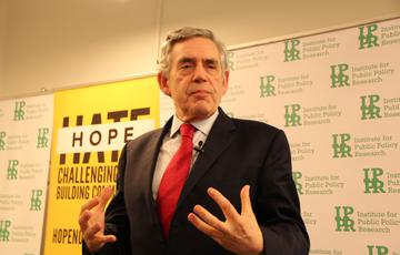 Gordon Brown speaking at an IPPR event