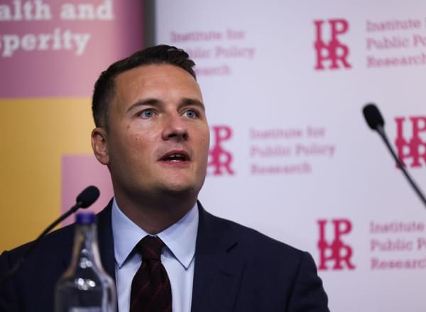 Wes Streeting speaking at an IPPR event