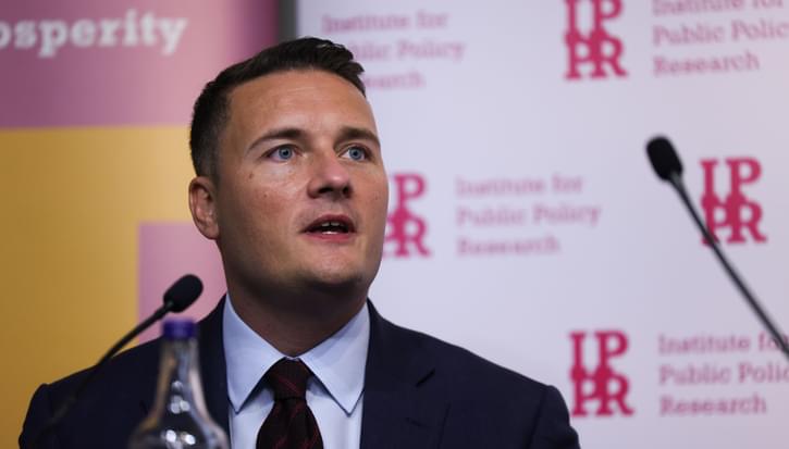 Wes Streeting speaking at an IPPR event
