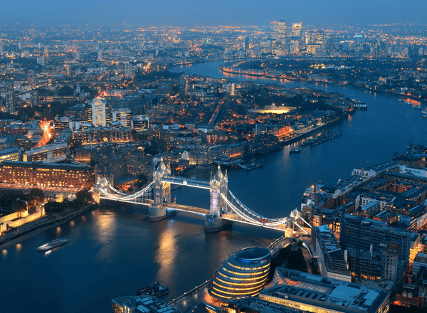 London skyline at night